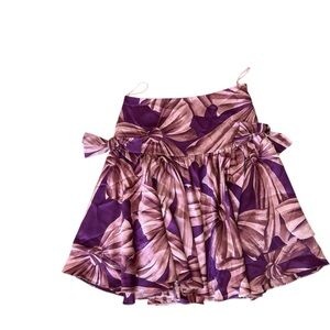 NWT Ted Baker Bow 100% Silk Floral Elegant Skirt Size 2